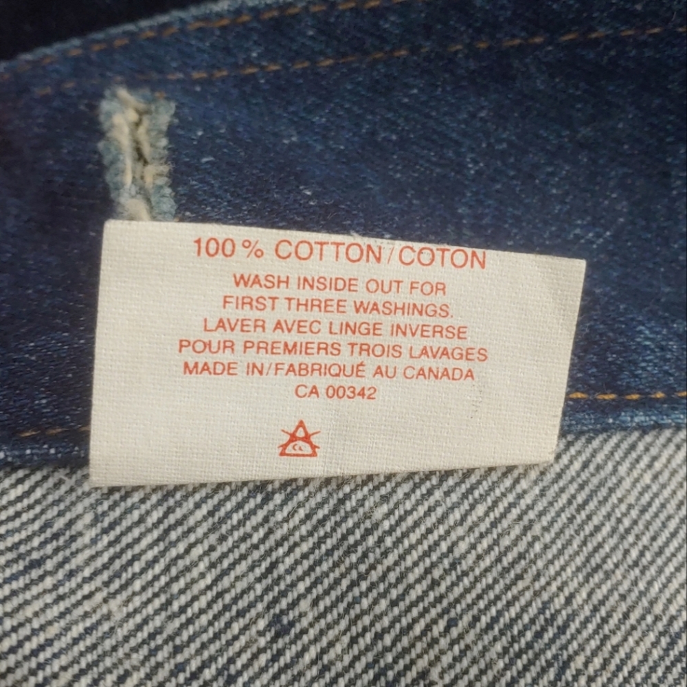 Rare Vintage 80's Levi's Blue Denim Chore Jacket Men's Size XL Made In Canada - Picture 12 of 15